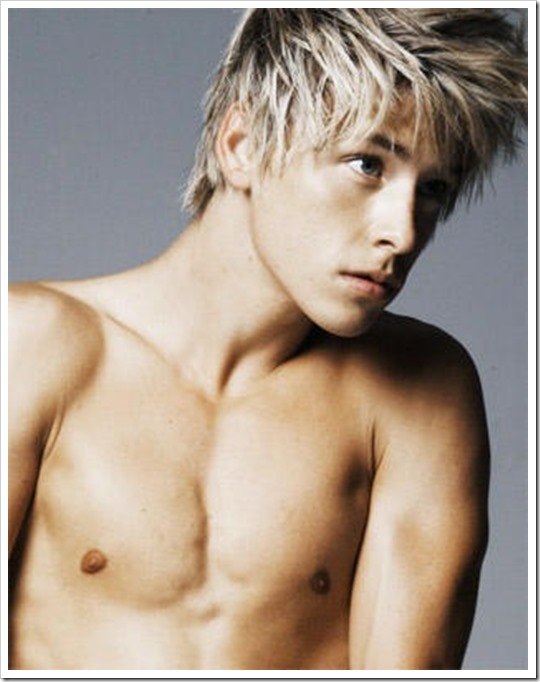 Blond sexy shirtless boy