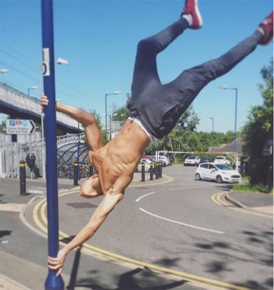 Doing the Human Flag Pole