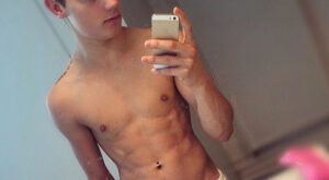 Twink Selfie Belly Button Piercing