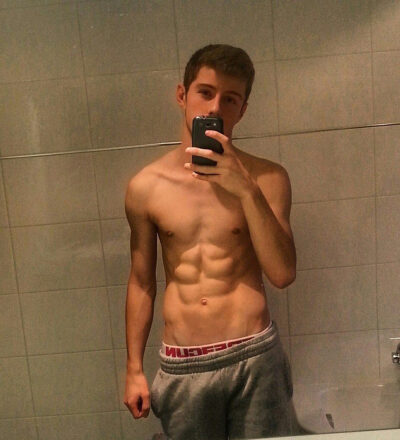 Shirtless Sweatpants Selfie