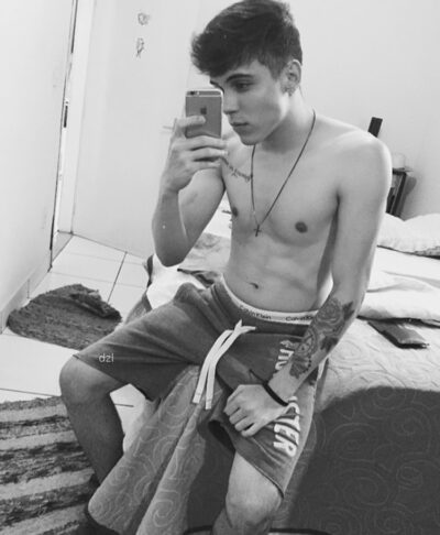 Shirtless Bedroom Selfie