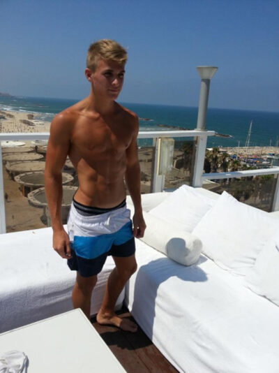 Rooftop Blond Muscle Boy