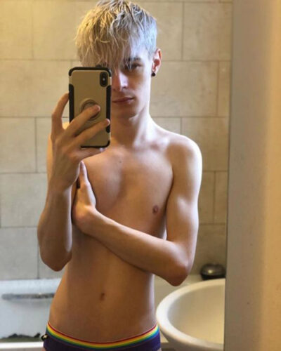 Skinny Blond Twink Selfie