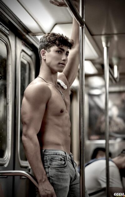 Shirtless on the Subway