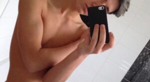 Shirtless Bathroom Selfie