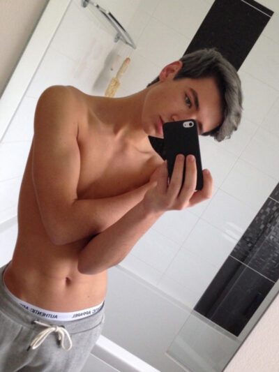 Shirtless Bathroom Selfie